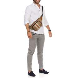 Coach Beige/Black Canvas and Leather Thompson Belt Bag