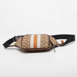 Coach Beige/Black Canvas and Leather Thompson Belt Bag