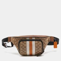 Coach Beige/Black Canvas and Leather Thompson Belt Bag