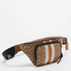 Coach Beige/Black Canvas and Leather Thompson Belt Bag