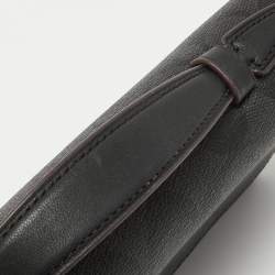 Coach Grey/Black Signature Canvas and Leather Zip Wristlet Pouch