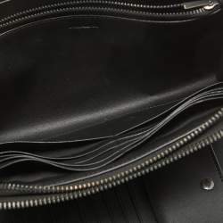 Coach Grey/Black Signature Canvas and Leather Zip Wristlet Pouch