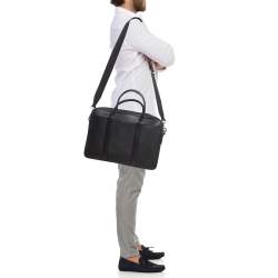 Coach Black Leather Metropolitan Briefcase/Laptop Bag