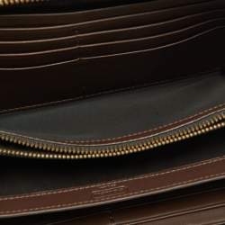 Coach Brown Leather Double Zip Travel Organizer 