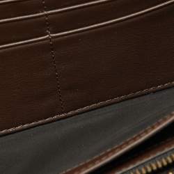 Coach Brown Leather Double Zip Travel Organizer 