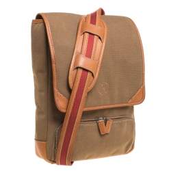 Cole Haan Brown Canvas Messenger Bag