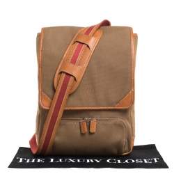 Cole Haan Brown Canvas Messenger Bag