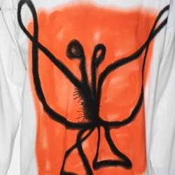 Pre Owned Come Tees White Turning Point Printed Long Sleeve T-Shirt L