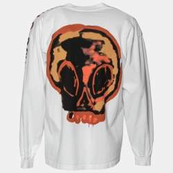 Pre Owned Come Tees White Turning Point Printed Long Sleeve T-Shirt L