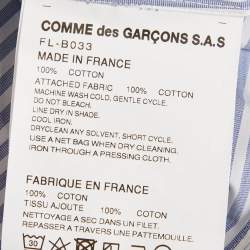 Comme des Garcons Blue/White Cotton Detachable Sleeve Shirt XS