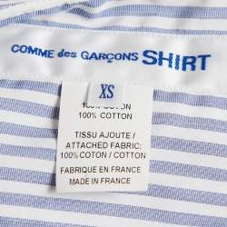 Comme des Garcons Blue/White Cotton Detachable Sleeve Shirt XS