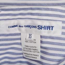 Comme des Garcons Blue/White Cotton Detachable Sleeve Shirt XS
