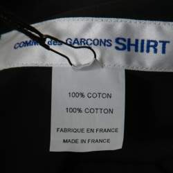 Pre Owned Comme des Garçons Black Cotton Ruffled Asymmetrical Shirt M
