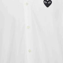 Comme des Garcons Play White Cotton Heart Applique Shirt L