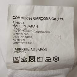 Comme des Garcons Play White Cotton Heart Applique Shirt L