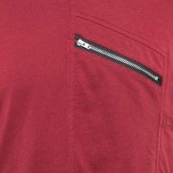 Comme des Garcons Shirt Burgundy Cotton Zip Detail T-Shirt L