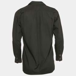 Comme des Garcons Black Cotton Heart Applique Detail Shirt S
