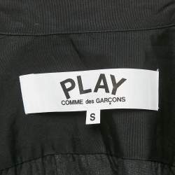 Comme des Garcons Black Cotton Heart Applique Detail Shirt S