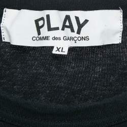 Comme des Garcons Play Black Heart Applique Cotton Jersey T-Shirt XL