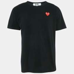 Comme des Garcons Play Black Heart Applique Cotton Jersey T-Shirt XL
