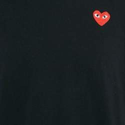 Comme des Garcons Play Black Heart Applique Cotton Jersey T-Shirt XL