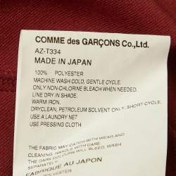 Comme des Garcons PLAY Dark Red Jersey Zip-Up Invader Hooded Sweatshirt S
