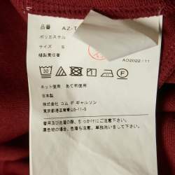 Comme des Garcons PLAY Dark Red Jersey Zip-Up Invader Hooded Sweatshirt S