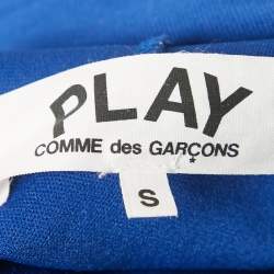 Comme des Garcons Blue Heart Applique Jersey Hoodie S