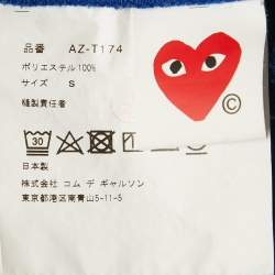 Comme des Garcons Blue Heart Applique Jersey Hoodie S