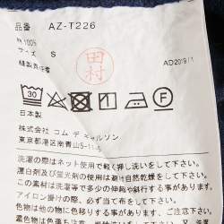 Pre Owned Comme des Garcons Blue Play Black Heart Applique Jersey T-Shirt S