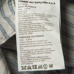 Pre Owned Comme des Garcons Shirt Light Blue Striped Cut-Out Mask Shirt XS