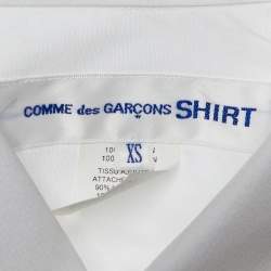 Pre Owned Comme des Garcons White Cotton Contrast Skull Detail Shirt XS