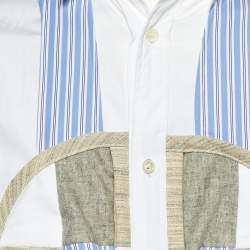 Pre Owned Comme des Garcons White Cotton Contrast Skull Detail Shirt XS