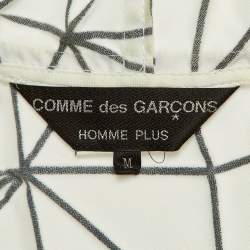 Pre Owned Comme des Garcons Homme Plus White Geometric Crepe Jacket M