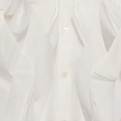 مملوكة مسبقًا Comme des Garcons White Cotton Frilled Shirt M