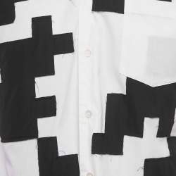 مملوكة مسبقًا Comme des Garcons White Patch Work Cotton Shirt S