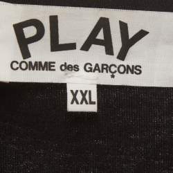 Pre Owned Comme des Garçons PLAY Black Double Heart Jersey T-Shirt XL