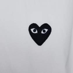 Comme des Garçons Play White Heart Applique Shirt L