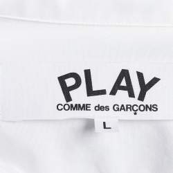 Comme des Garçons Play White Heart Applique Shirt L
