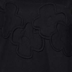 Comme des Garcons Black Floral Applique Cotton Knit T-Shirt M