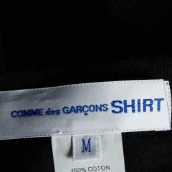 Comme des Garcons Black Floral Applique Cotton Knit T-Shirt M