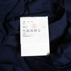 Comme des Garcons Play Navy Blue Heart Print Cotton Crew Neck T-Shirt L