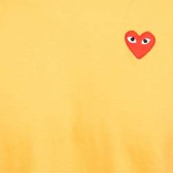 Comme des Garcons Play Yellow Heart Patch Cotton Crew Neck T-Shirt XL