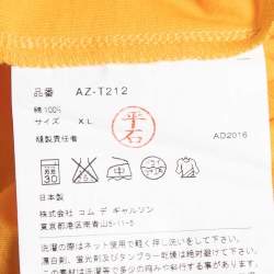 Comme des Garcons Play Yellow Heart Patch Cotton Crew Neck T-Shirt XL