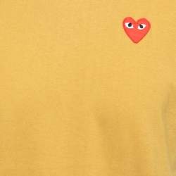 Comme des Garcons Play Ochre Heart Patch Cotton Crew Neck T-Shirt L