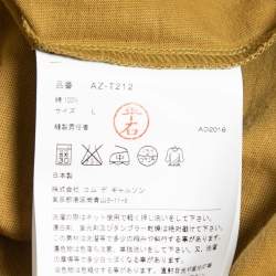Comme des Garcons Play Ochre Heart Patch Cotton Crew Neck T-Shirt L
