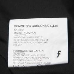 Comme des Garçons Black Cotton Heart Applique Button Front Shirt M