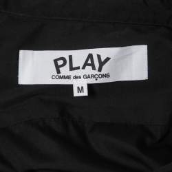 Comme des Garçons Black Cotton Heart Applique Button Front Shirt M