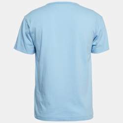 Comme des Garcons Play Blue Cotton Red Heart Applique T-Shirt L