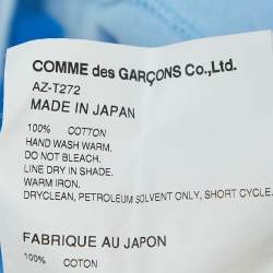 Comme des Garcons Play Blue Cotton Red Heart Applique T-Shirt L